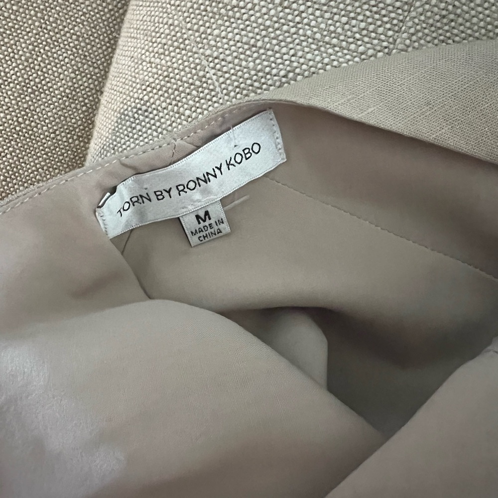 Torn by Ronny Kobo Beige The Camila Dress Midi Dress Medium - Picture 8 of 9